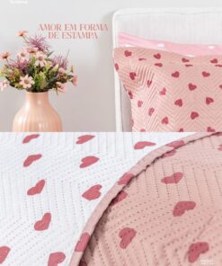 Alternative view of Kit Colcha Coração Dupla Face Sonhare